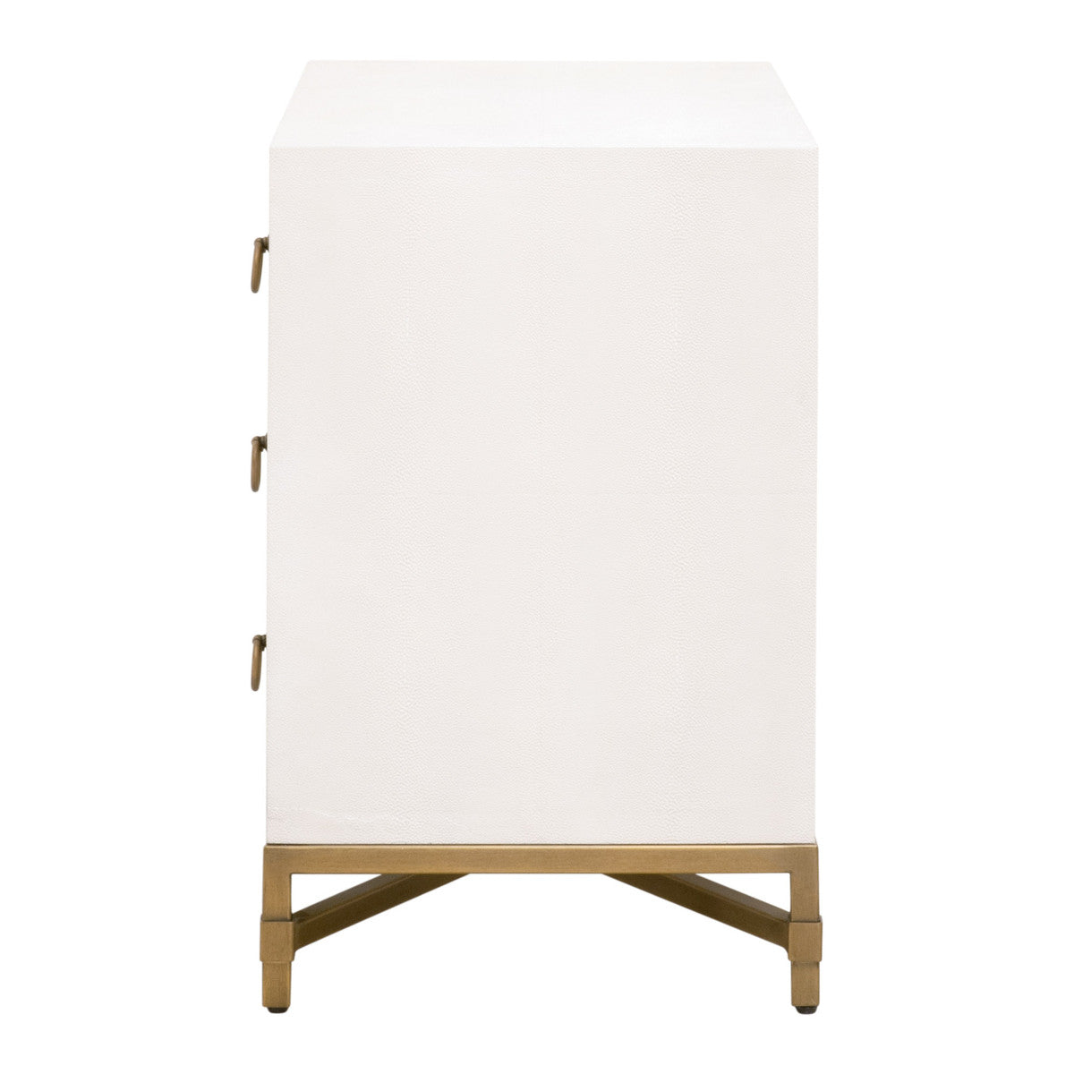 Strand Shagreen 3-Drawer Nightstand - White