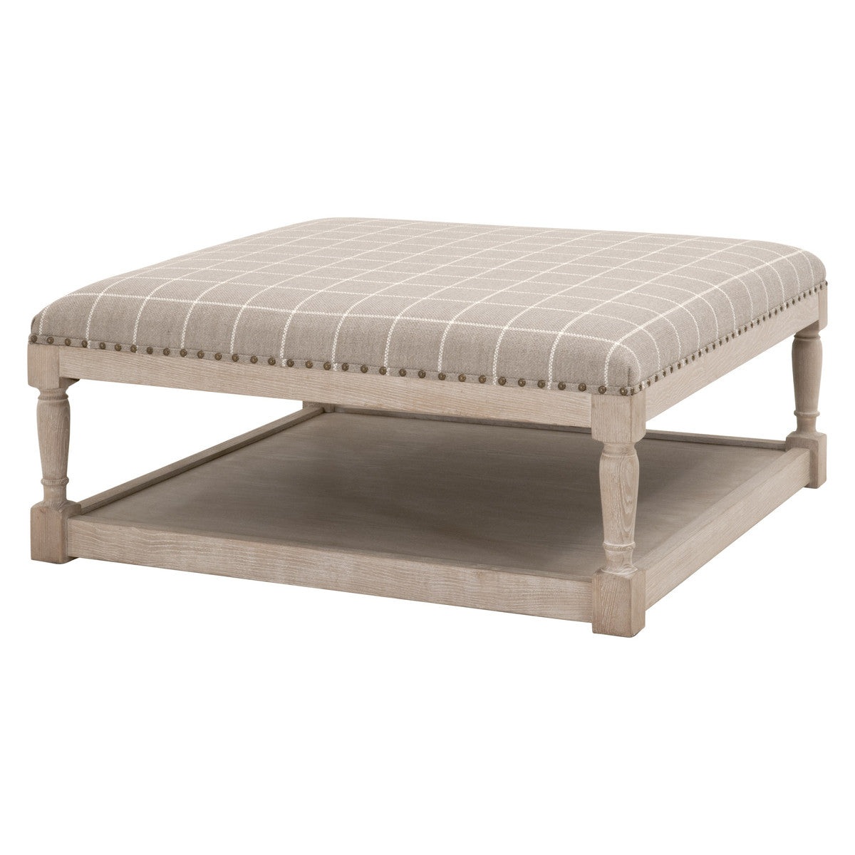 TOWNSEND UPHOLSTERED COFFEE TABLE - WINDOWPANE PEBBLE