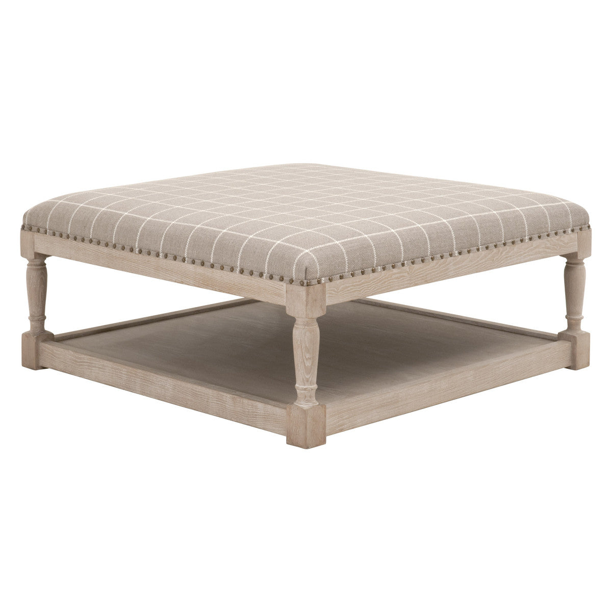 TOWNSEND UPHOLSTERED COFFEE TABLE - WINDOWPANE PEBBLE