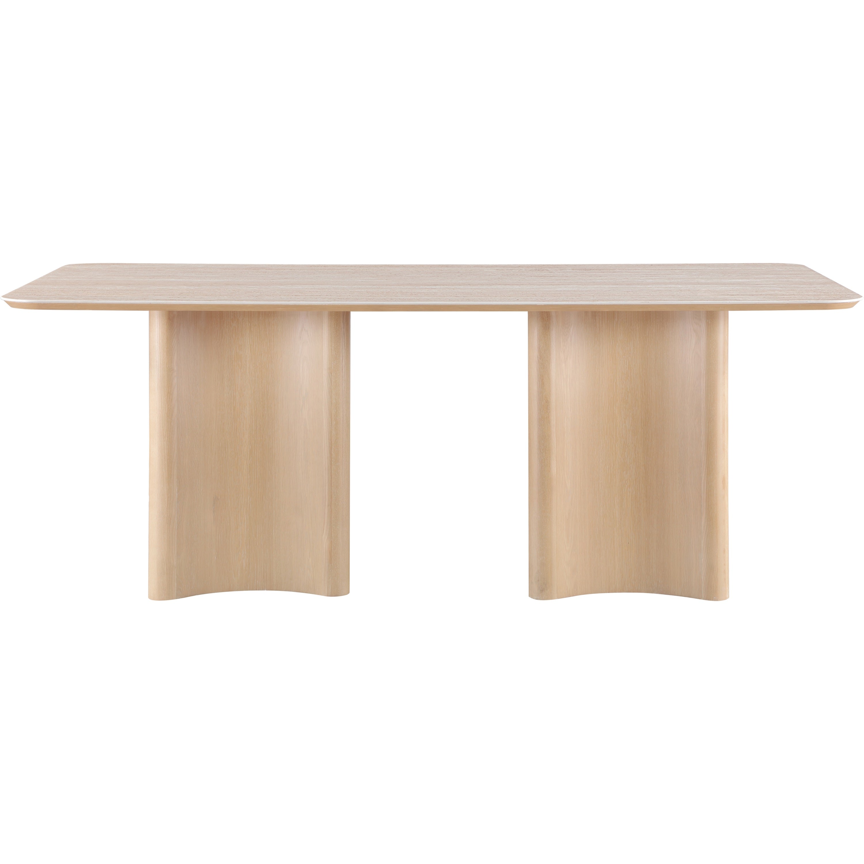 Cora Travertine and Oak 78" Dining Table