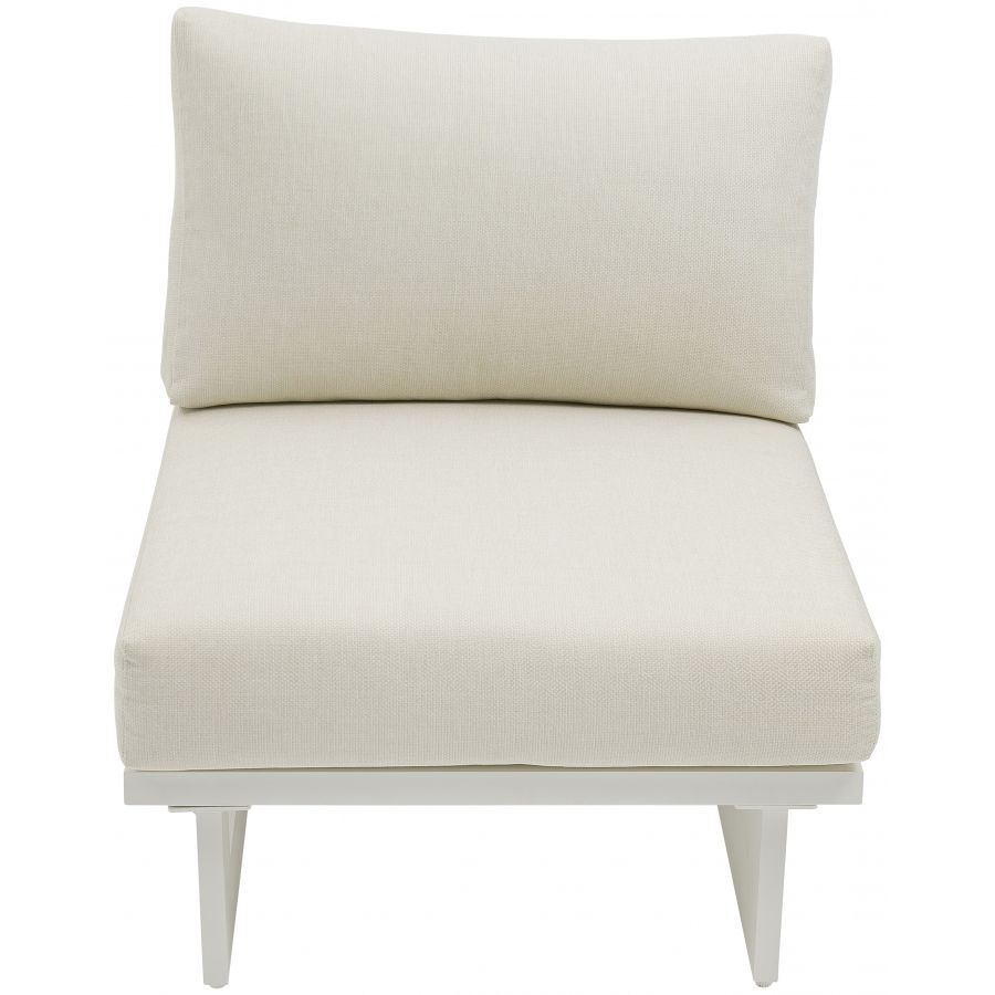 Maldives Water Resistant Fabric Outdoor Modular Accent Chair - Cream