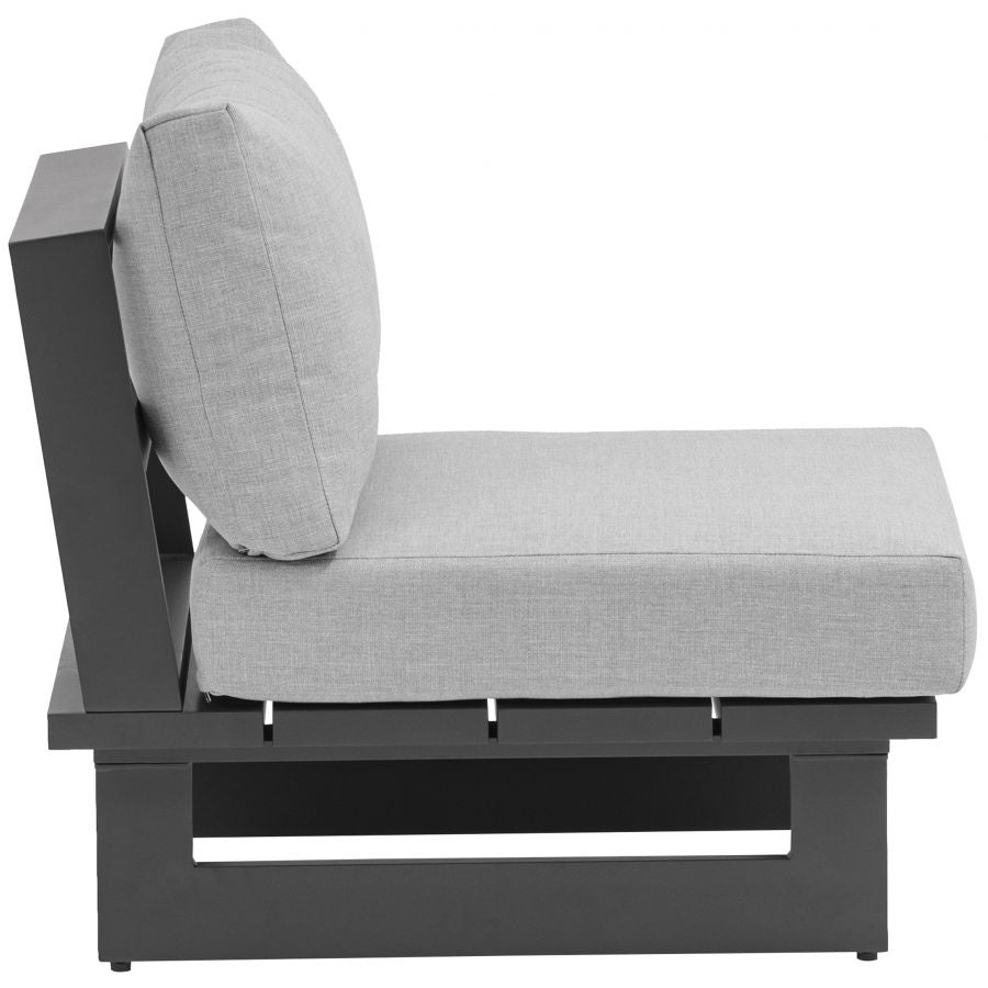 Maldives Water Resistant Fabric Outdoor Modular Accent Chair - Grey