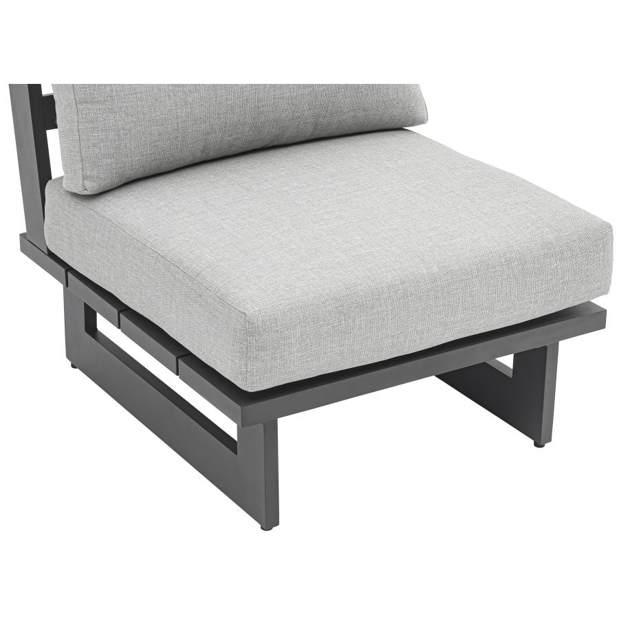 Maldives Water Resistant Fabric Outdoor Modular Accent Chair - Grey