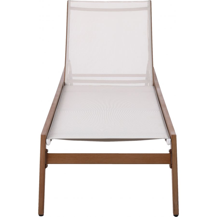 Maui Water Resistant Fabric Outdoor Patio Lounger - Cream