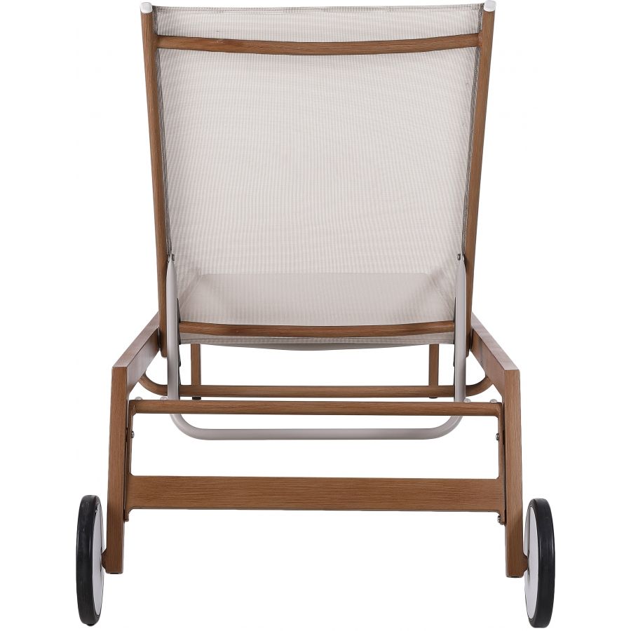 Maui Water Resistant Fabric Outdoor Patio Lounger - Cream