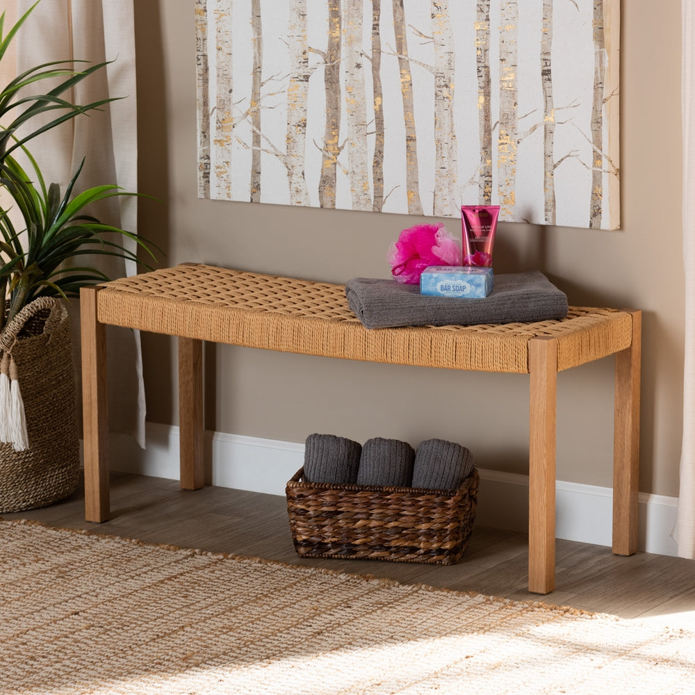 Pacari Rustic Oak Brown Accent Bench