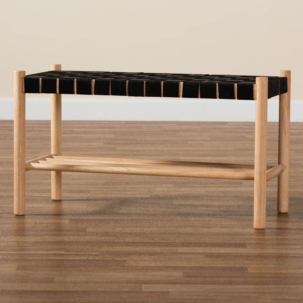 Cadmus Rustic Mid-Century Modern Accent Bench