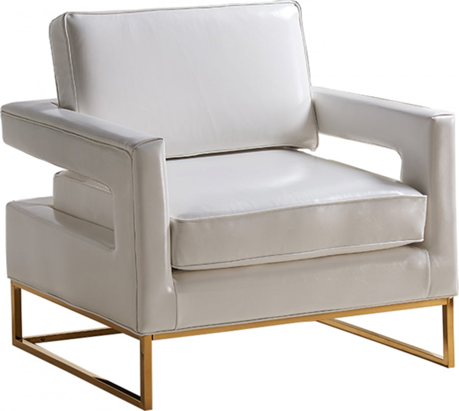 Amelia Faux Leather Accent Chair - White