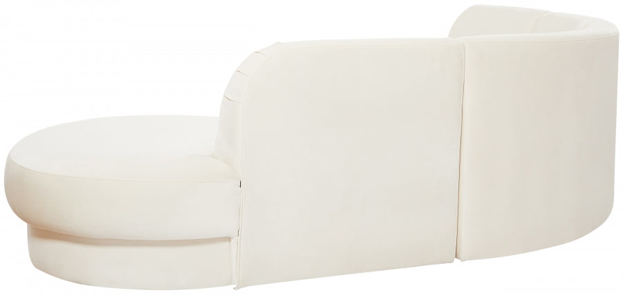 Rosa Velvet 3 Piece Sectional - Cream