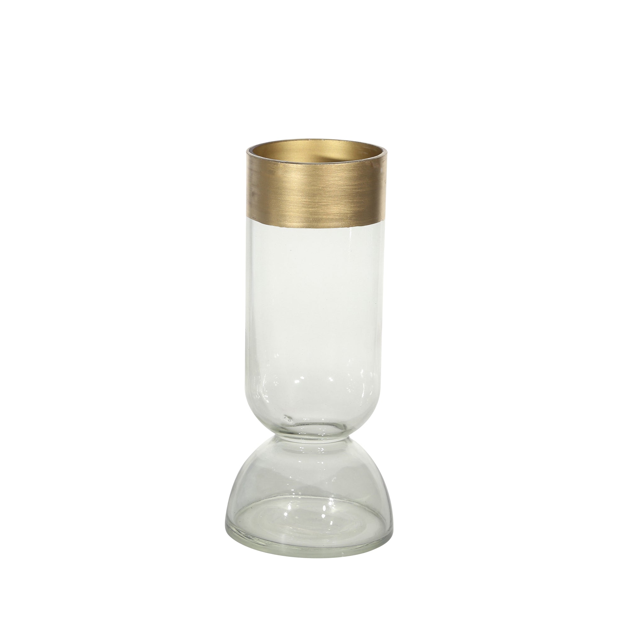 GLASS VASE WITH GOLD RIM - SMALL