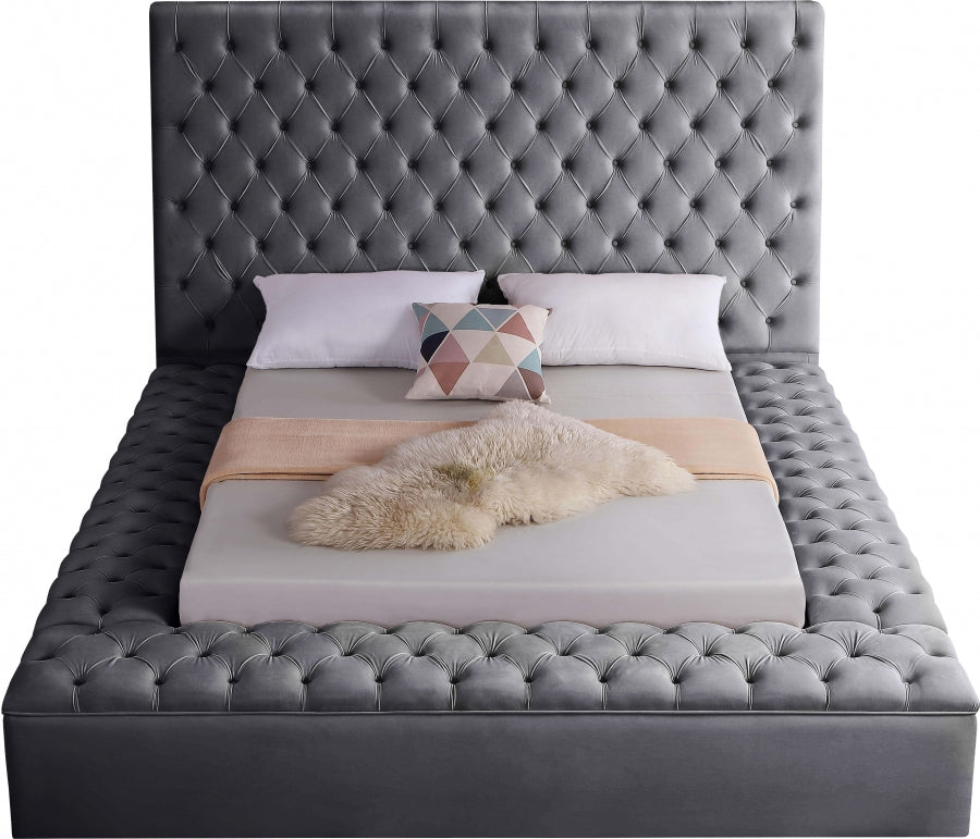 Bliss Velvet Bed - Grey