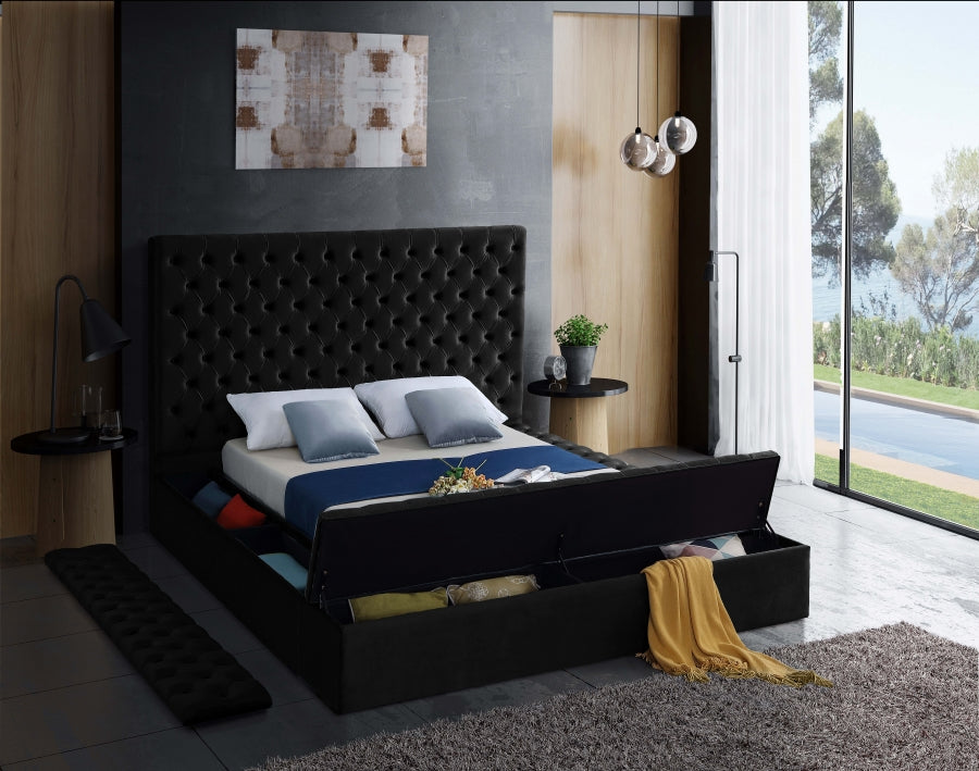 Bliss black shop velvet bed