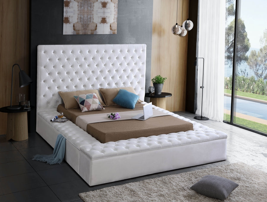 Meridian furniture inc bliss velvet platform online storage bed