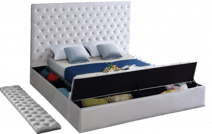 Bliss Velvet Bed - White