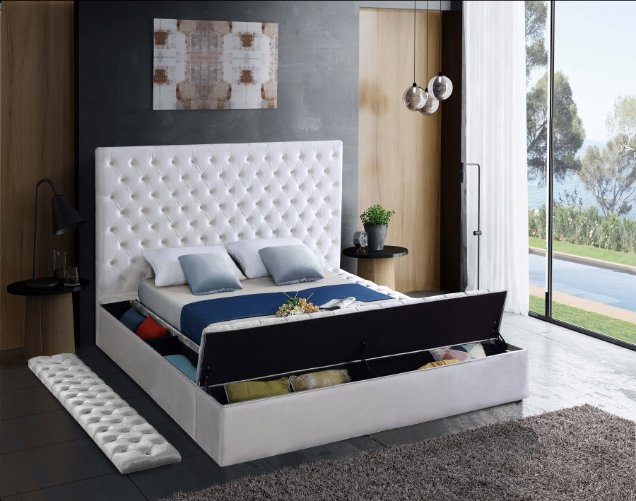 Bliss Velvet Bed - White