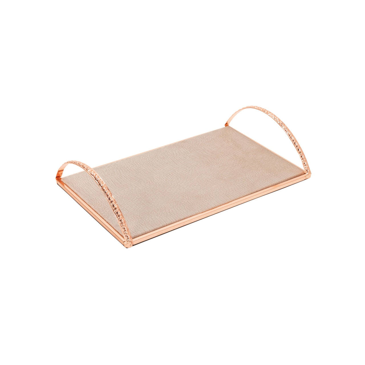 Textured Croc Tray - Set Of 2 - Rose Gold