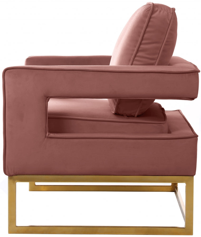 Noah Velvet Accent Chair - Pink