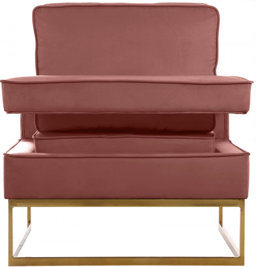 Noah Velvet Accent Chair - Pink