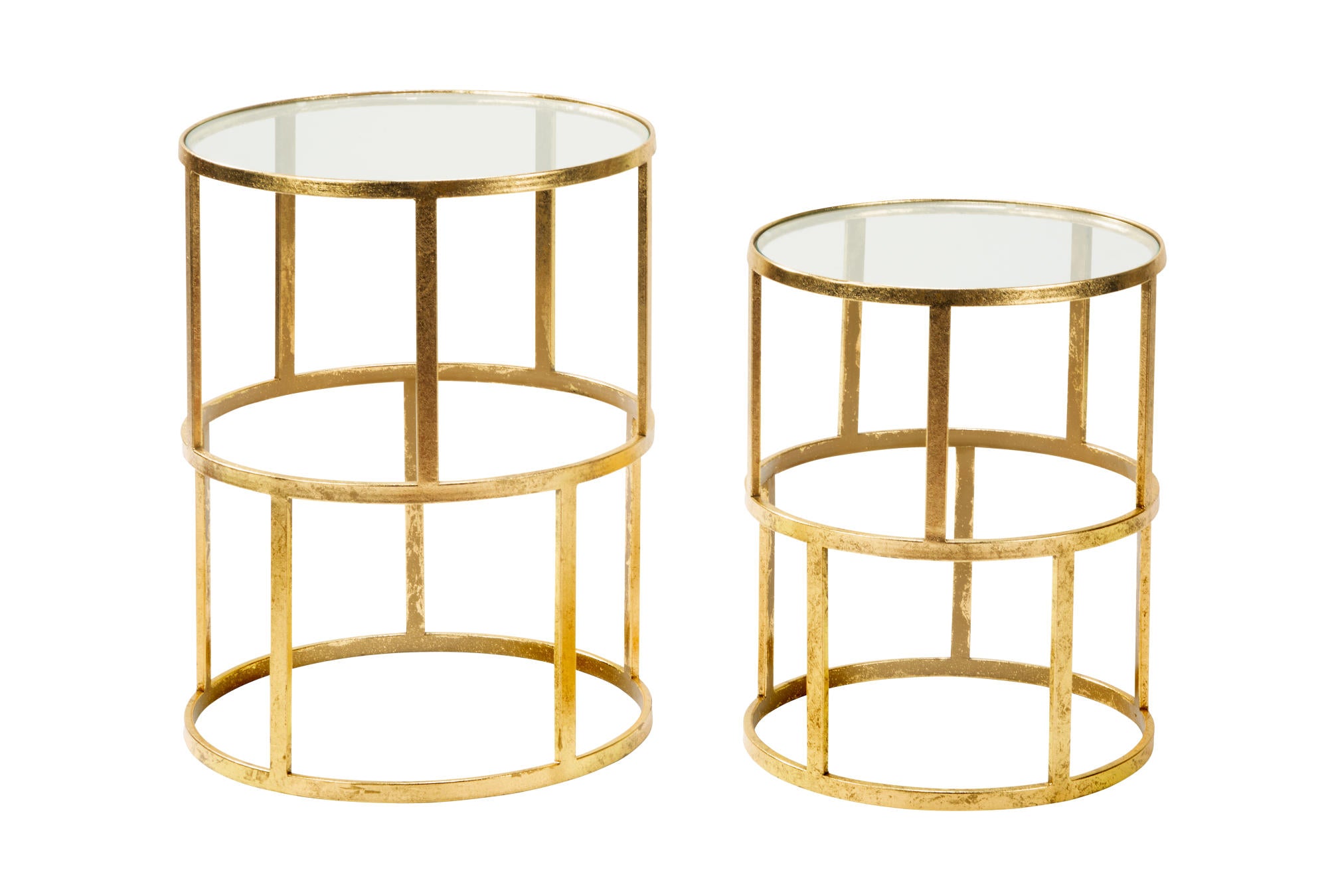 Round Gold Accent Table Set