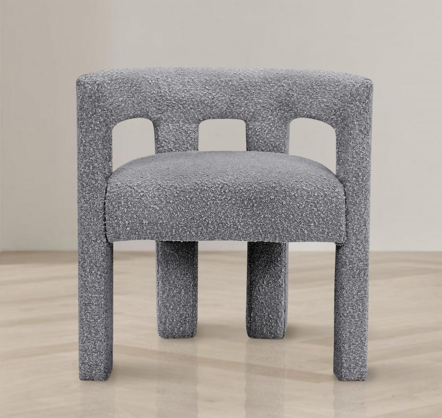 Athena Boucle Fabric Chair - Grey