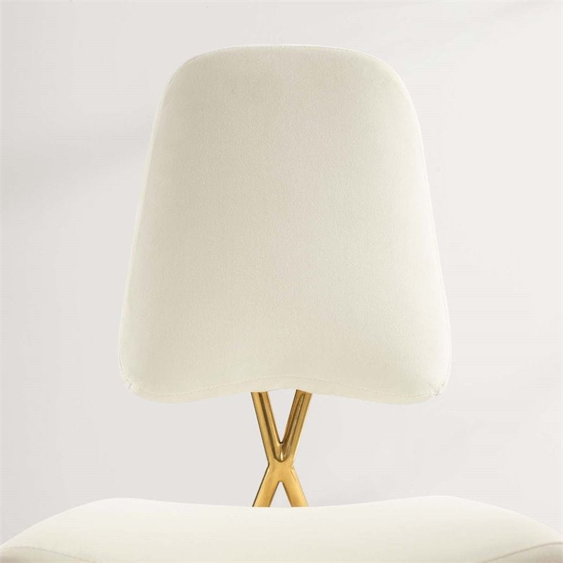 Ponder Velvet Bar Or Counter Stool - Ivory