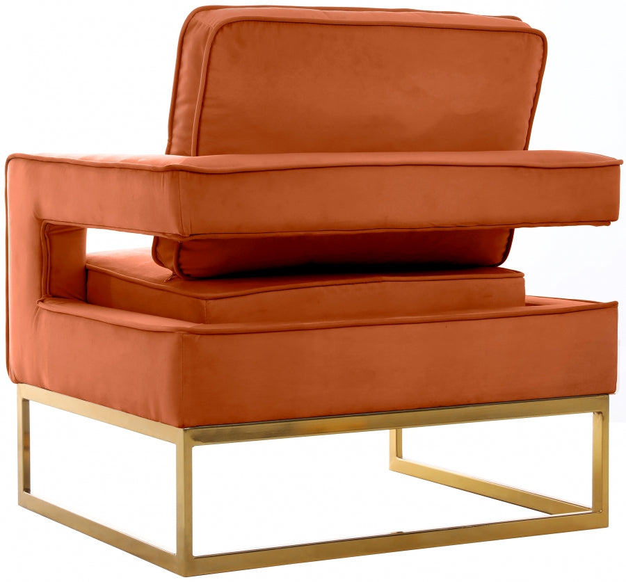 Noah Velvet Accent Chair - Cognac