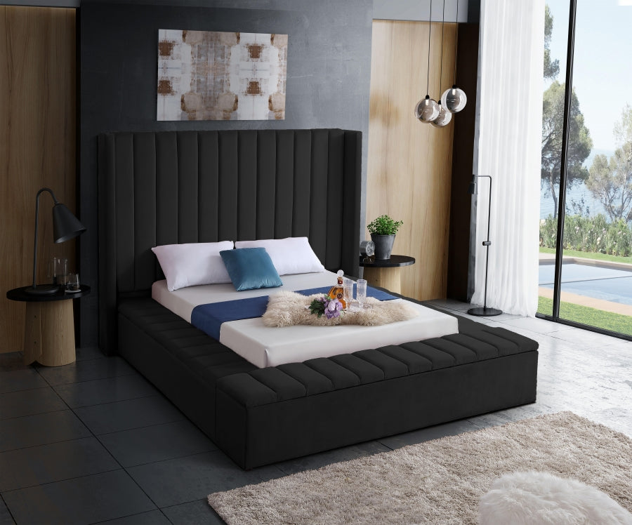 Kiki Velvet Bed - Black