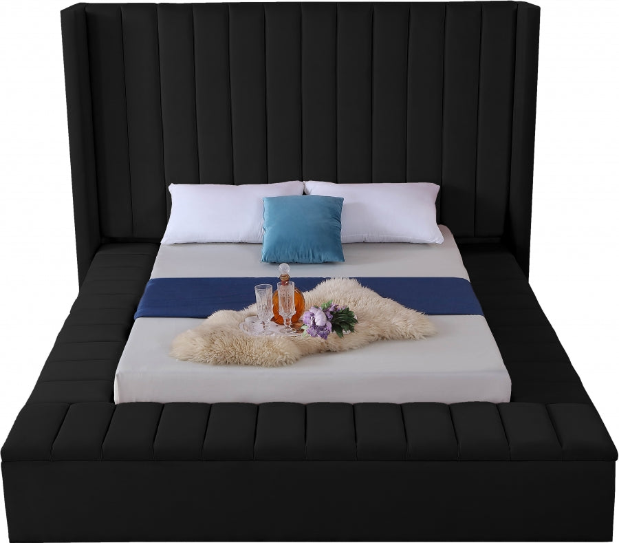 Kiki Velvet Bed - Black