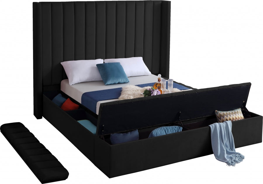 Kiki Velvet Bed - Black