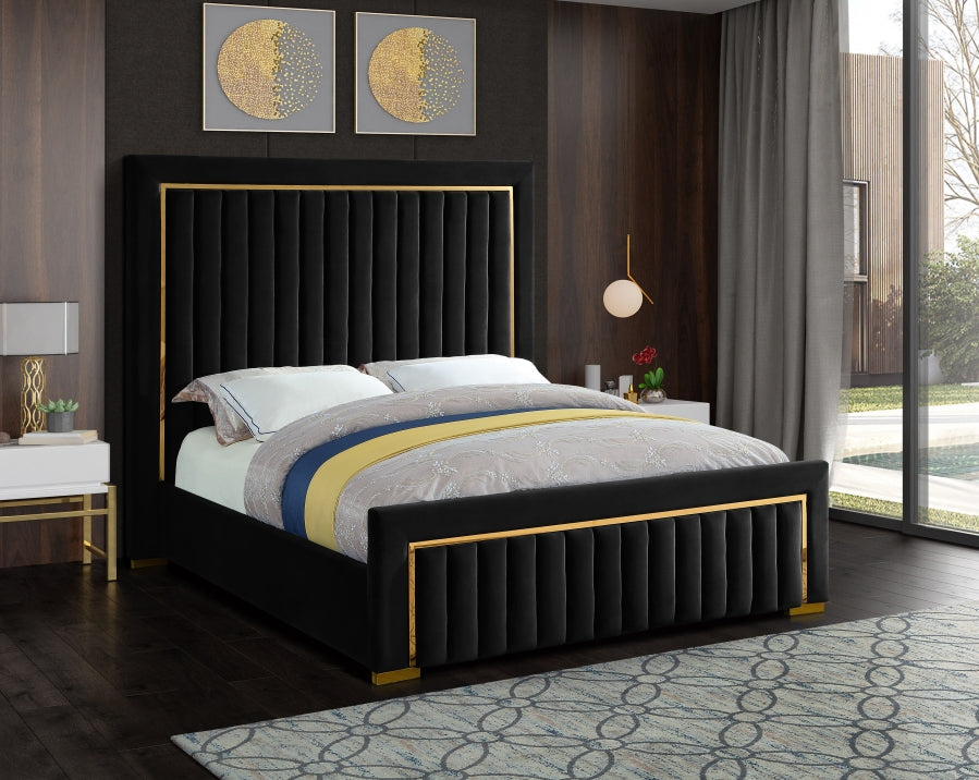 Dolce Velvet Bed - Black