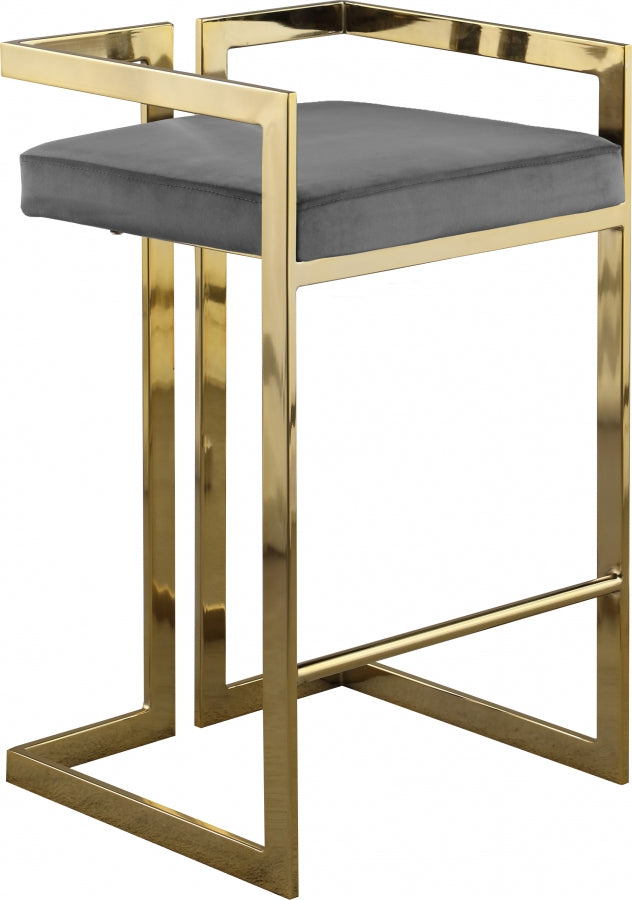 Ezra Velvet Counter Stool - Set Of 2