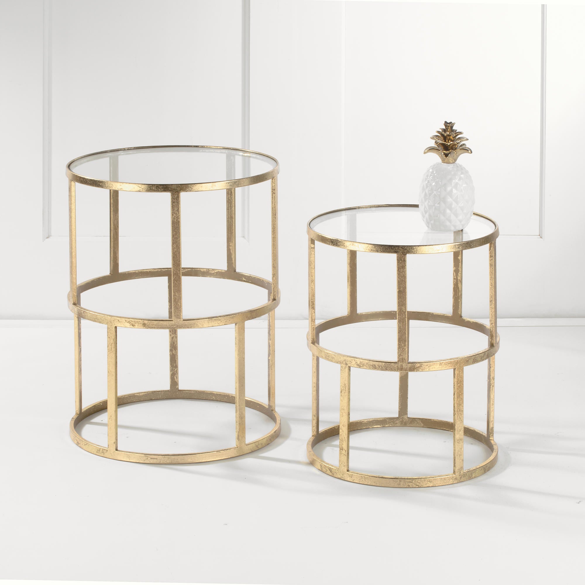 Round Gold Accent Table Set