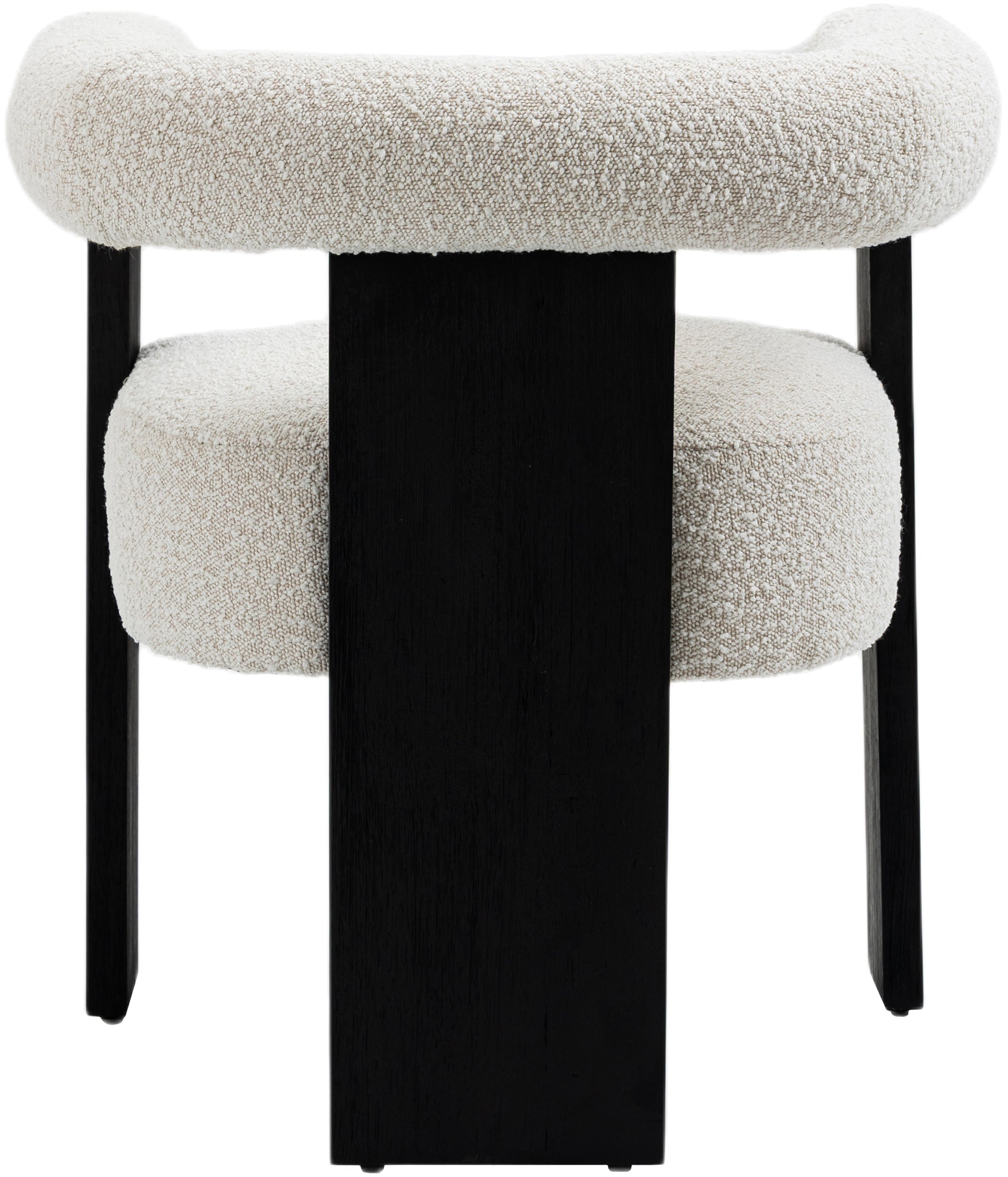 Barrel Boucle Fabric Dining Chair - Black