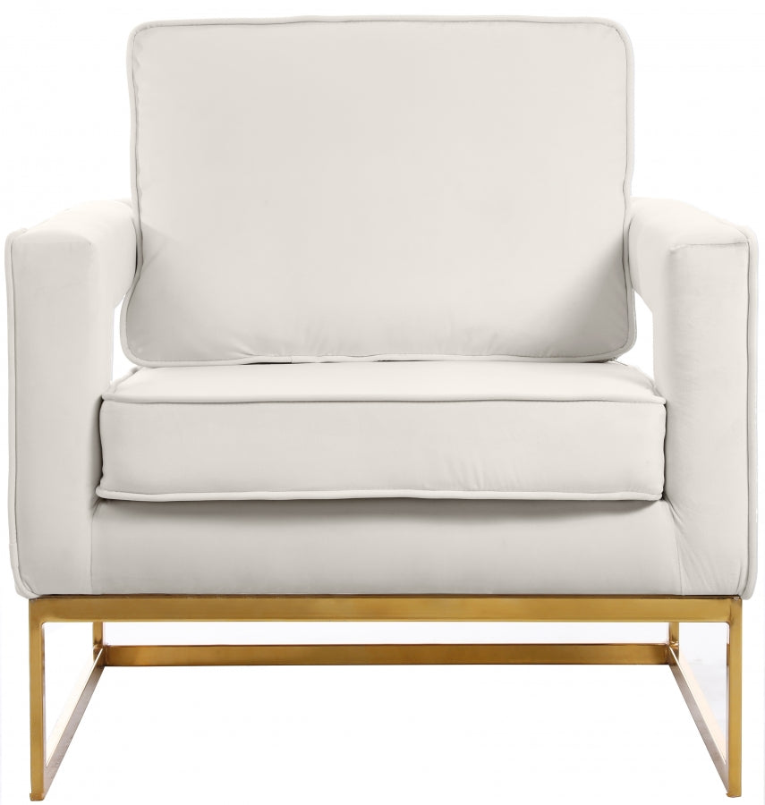 Noah Velvet Accent Chair - Cream