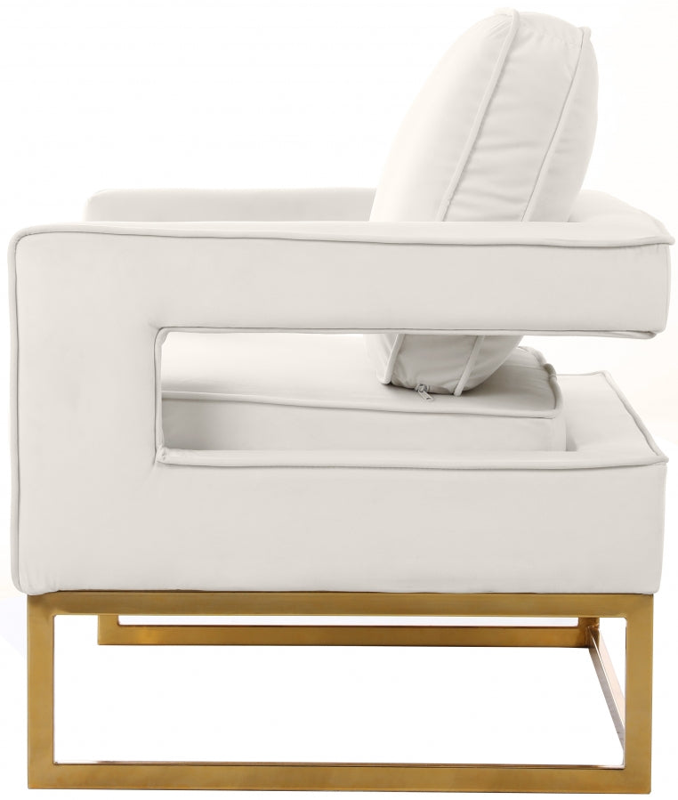 Noah Velvet Accent Chair - Cream