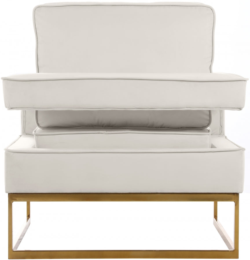 Noah Velvet Accent Chair - Cream