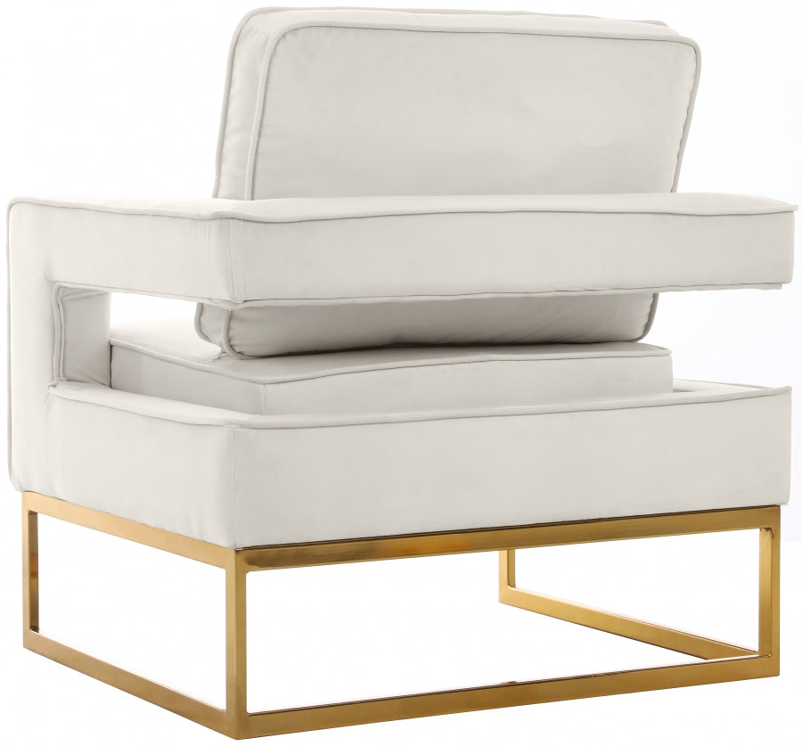 Noah Velvet Accent Chair - Cream