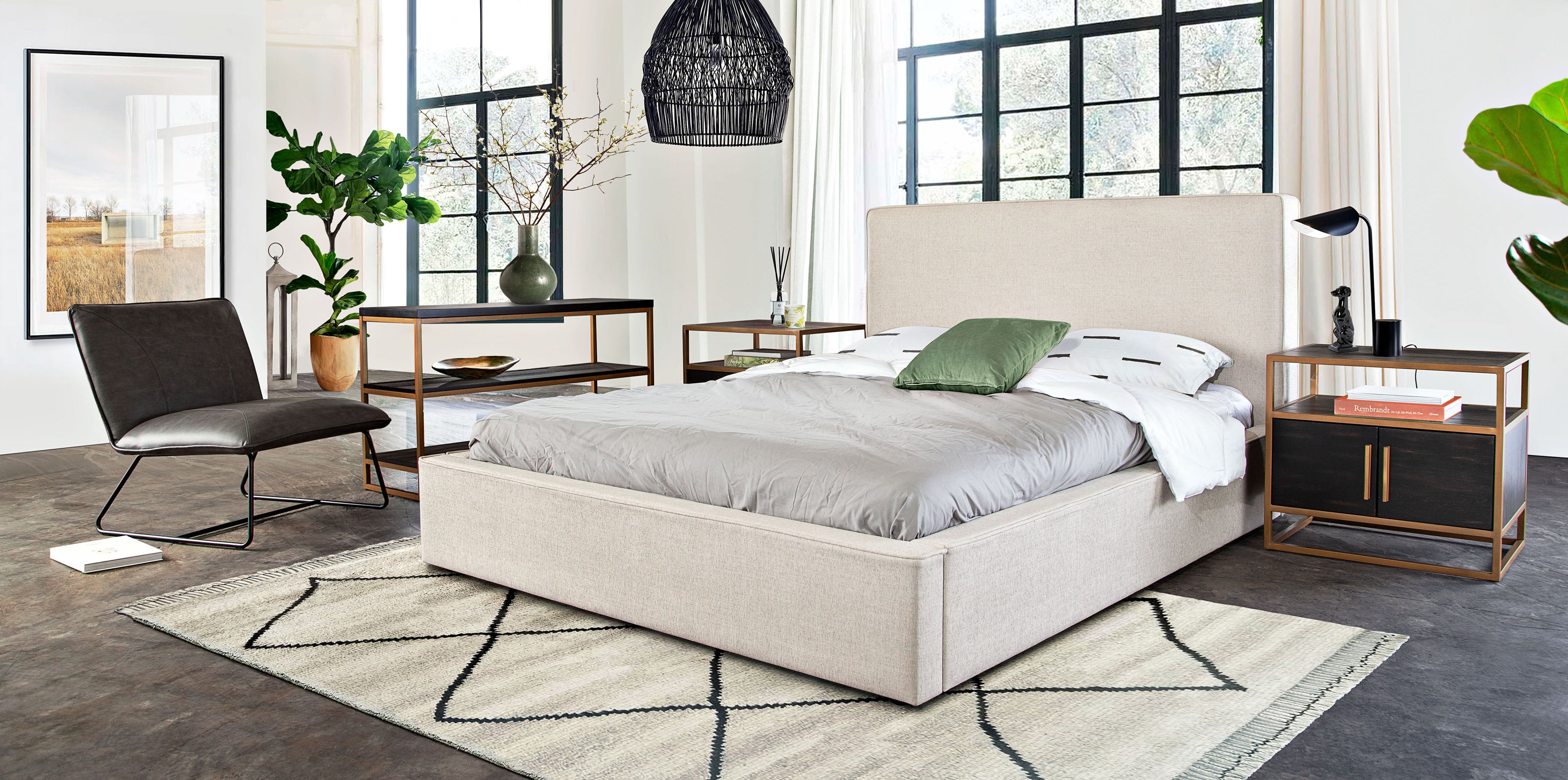 Cloud Low Profile Bed - Sand