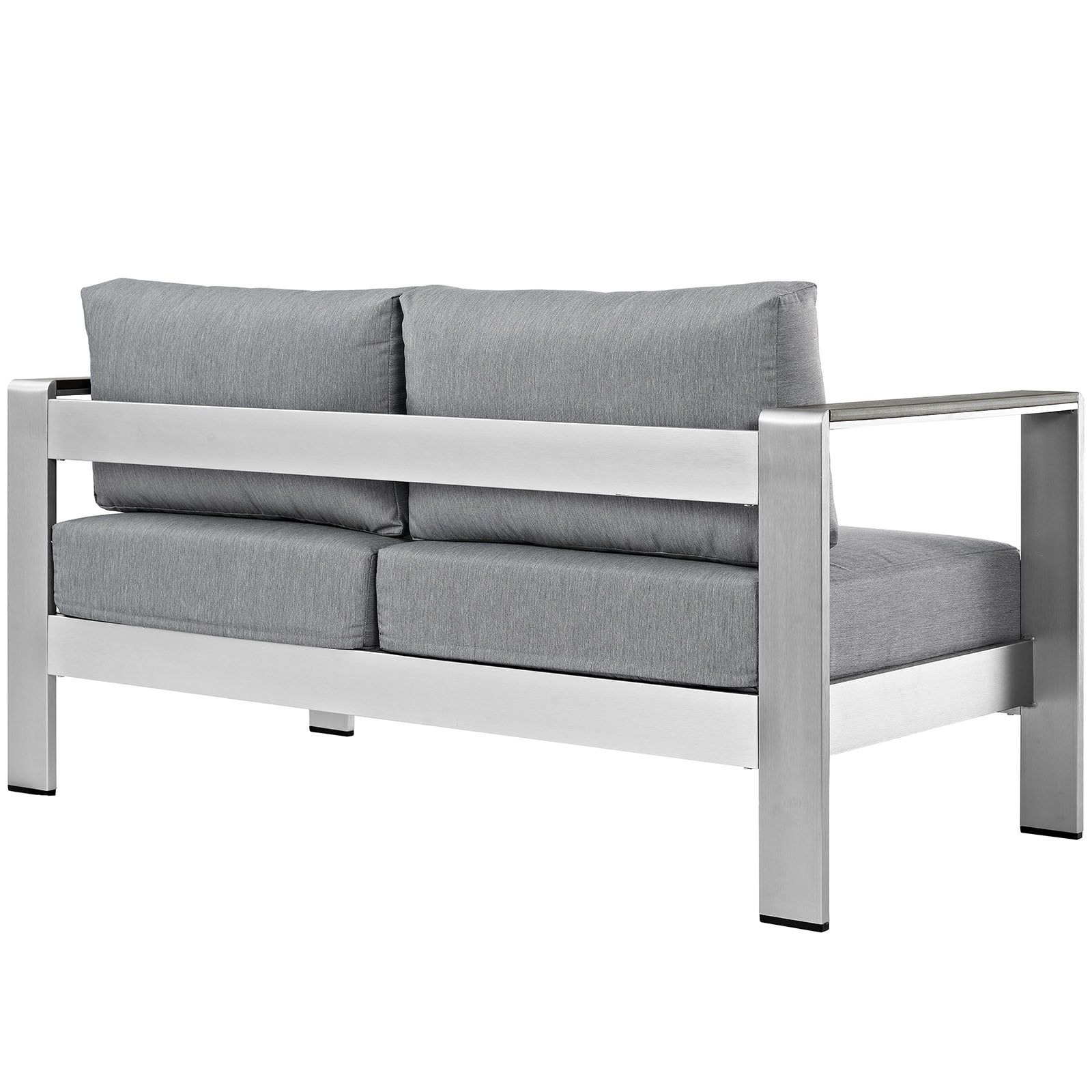 Shore Outdoor Patio Aluminum Loveseat - Gray