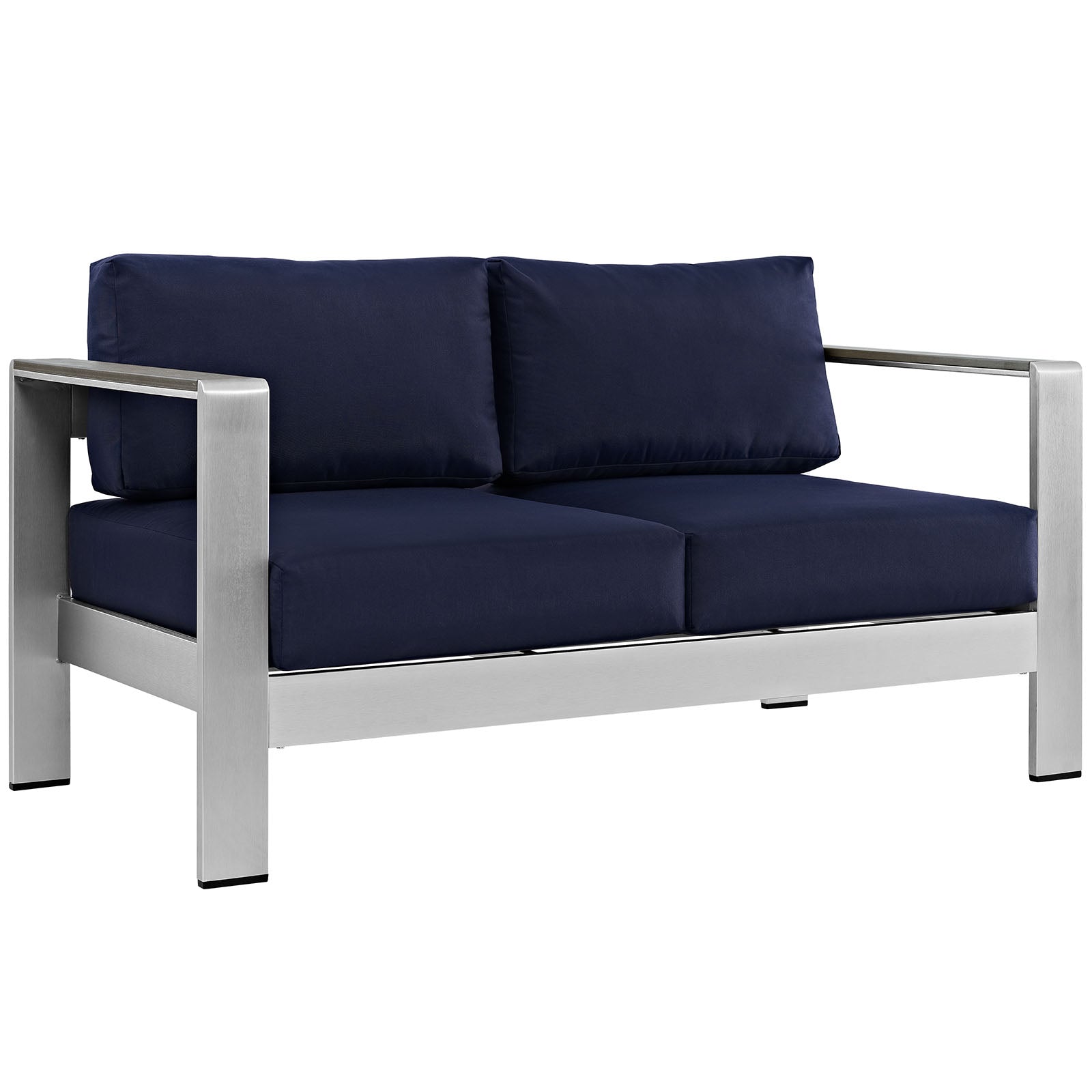 Shore Outdoor Patio Aluminum Loveseat - Navy