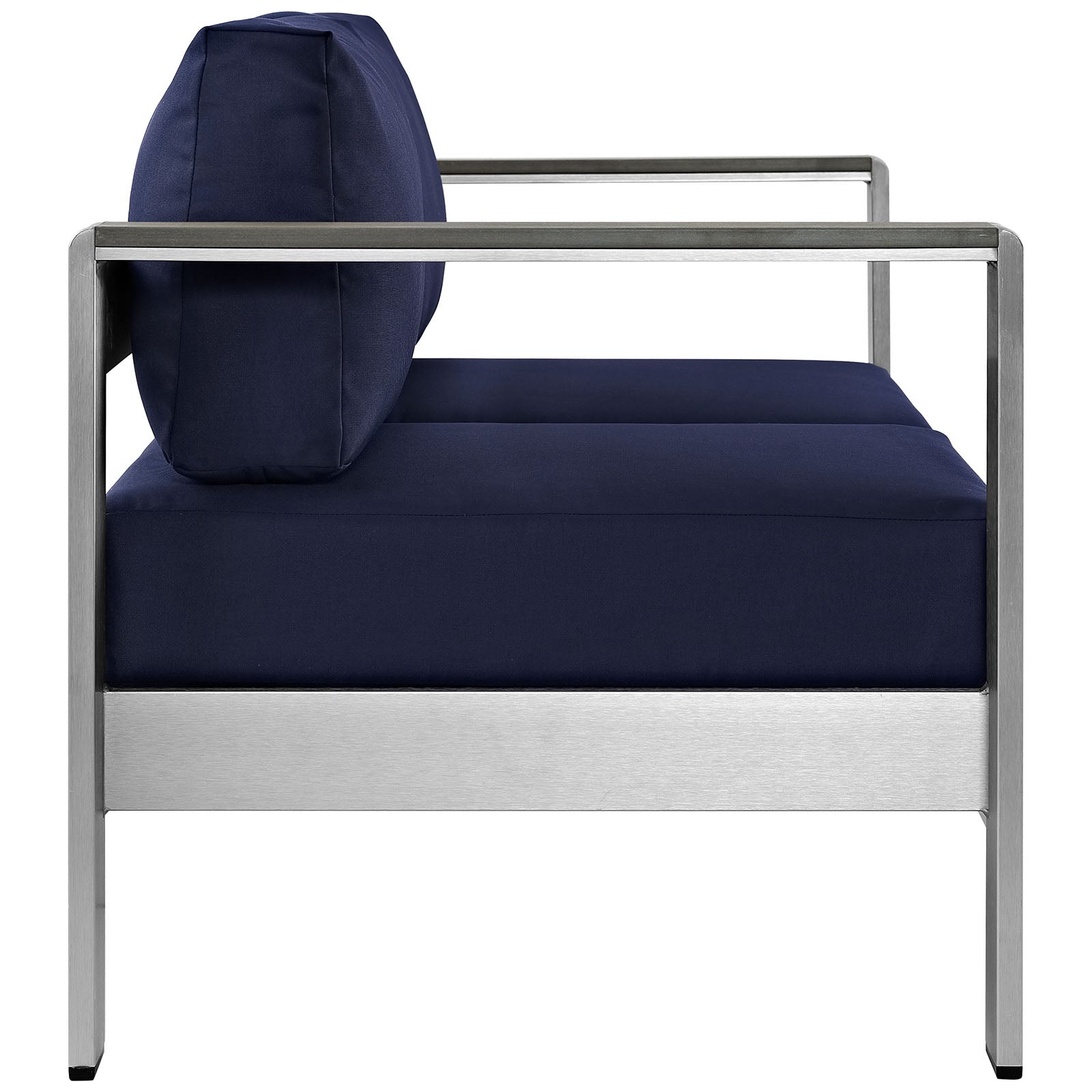 Shore Outdoor Patio Aluminum Loveseat - Navy