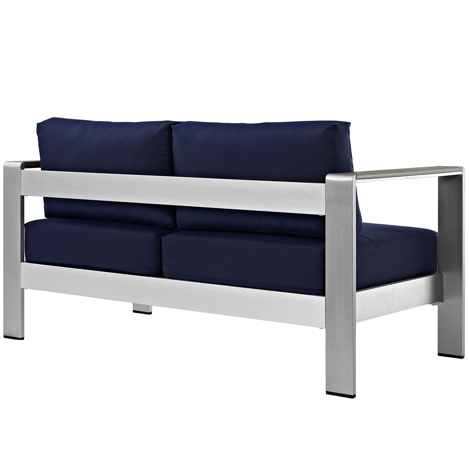 Shore Outdoor Patio Aluminum Loveseat - Navy