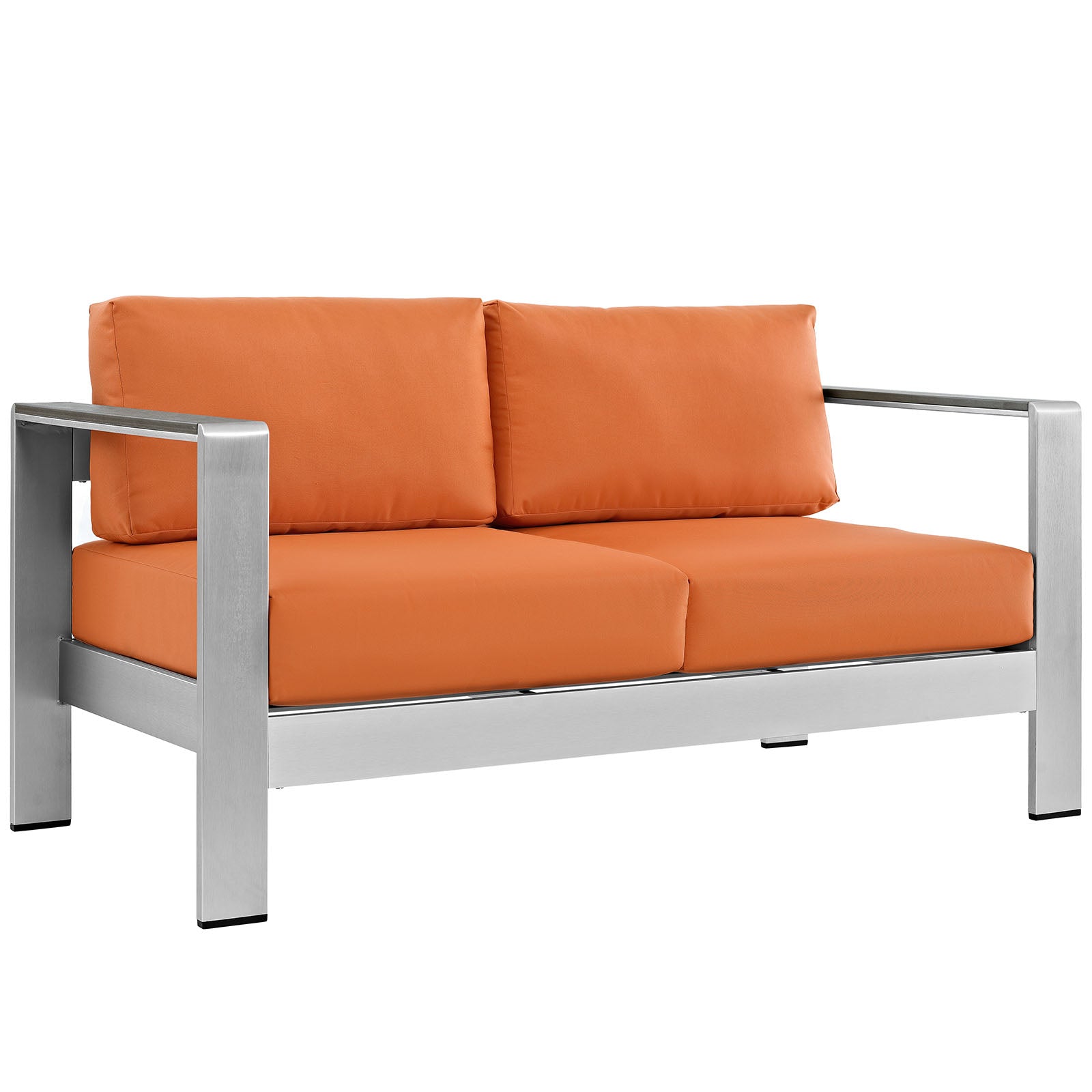 Shore Outdoor Patio Aluminum Loveseat - Orange