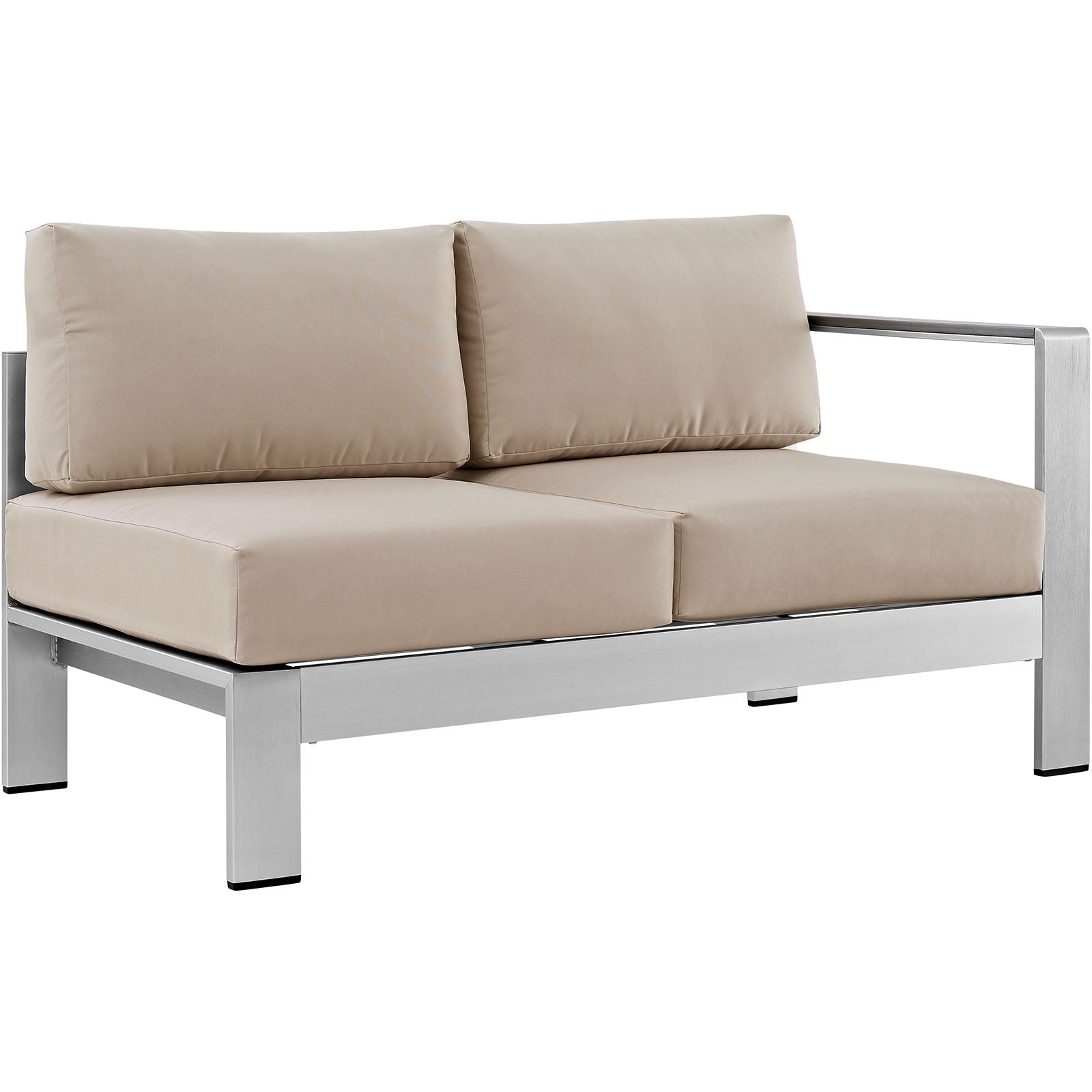 Shore 4 Piece Outdoor Patio Aluminum Sectional Sofa Set - Beige