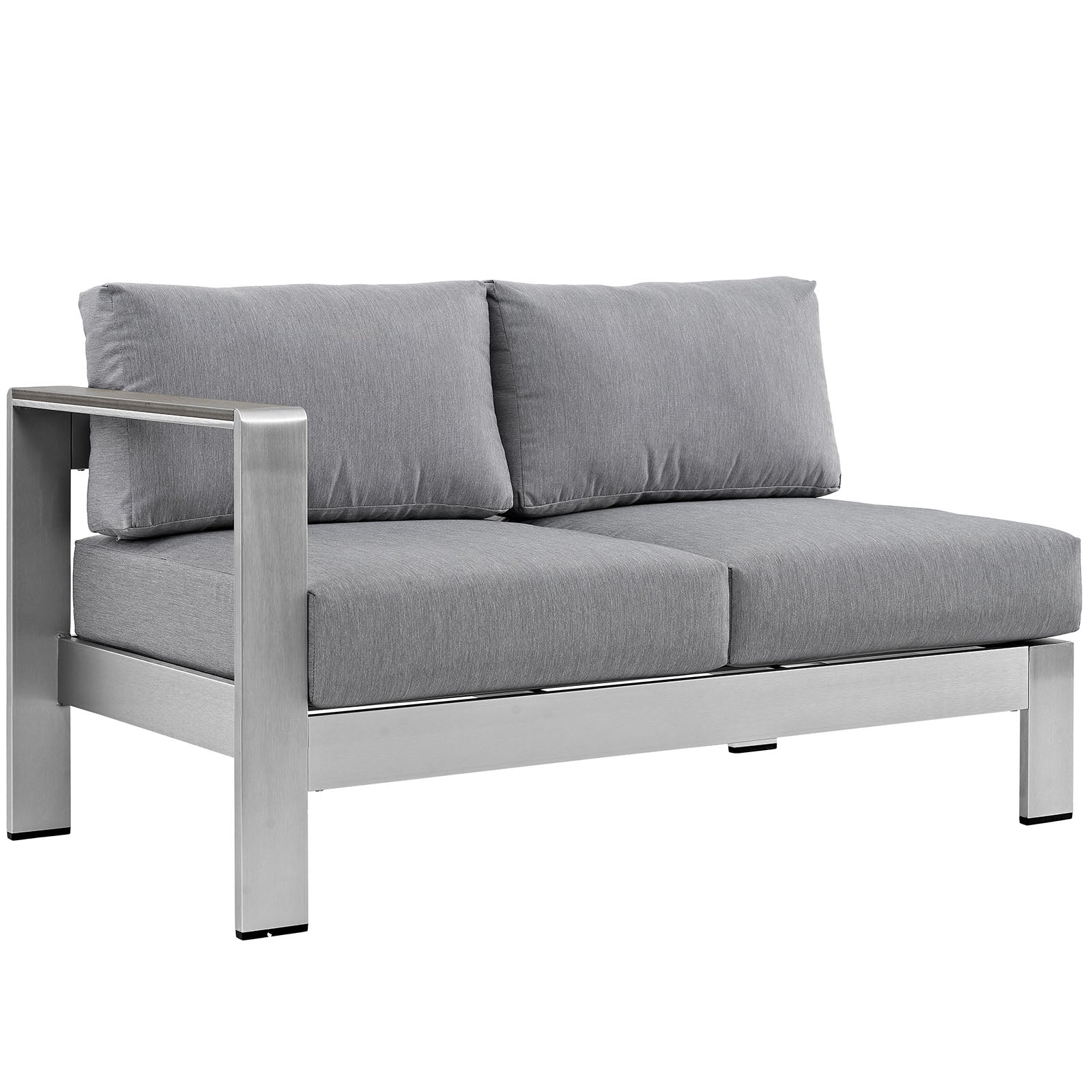 Shore 6 Piece Outdoor Patio Aluminum Sectional Sofa Set - Gray