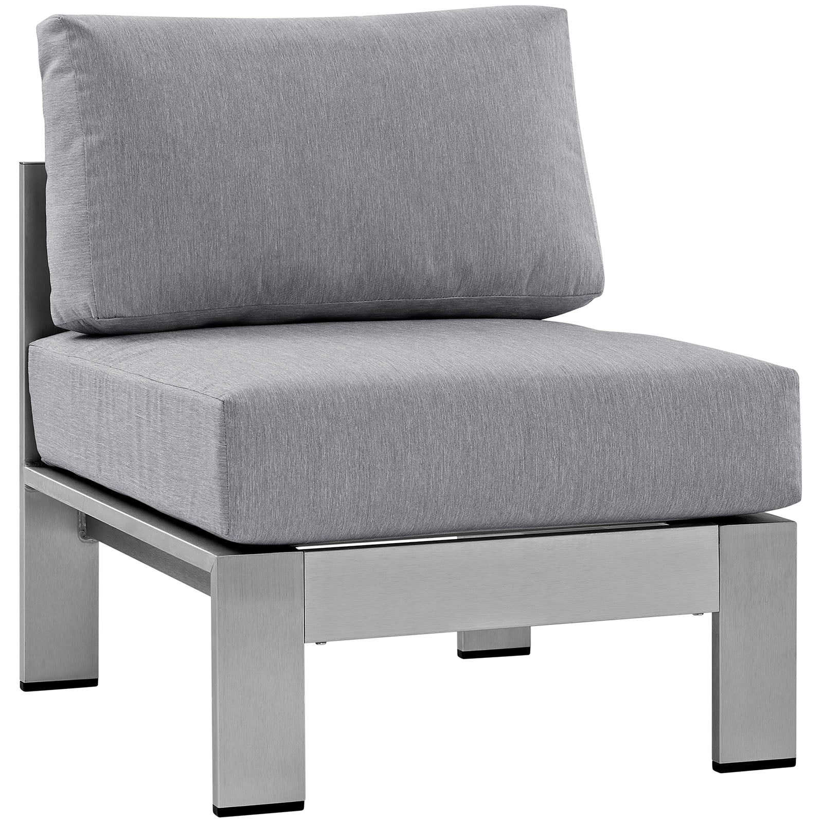 Shore 6 Piece Outdoor Patio Aluminum Sectional Sofa Set - Gray