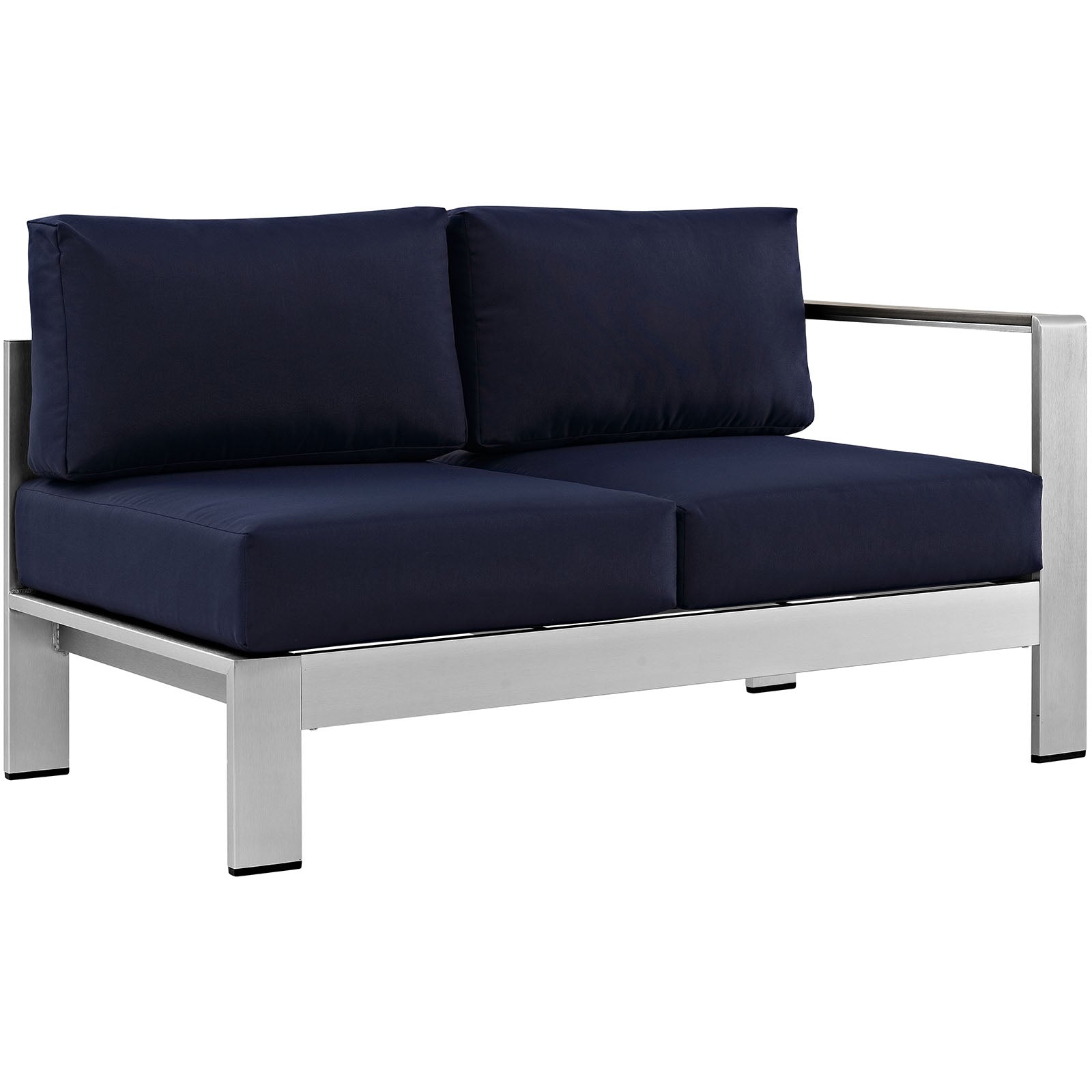 Shore 6 Piece Outdoor Patio Aluminum Sectional Sofa Set - Navy