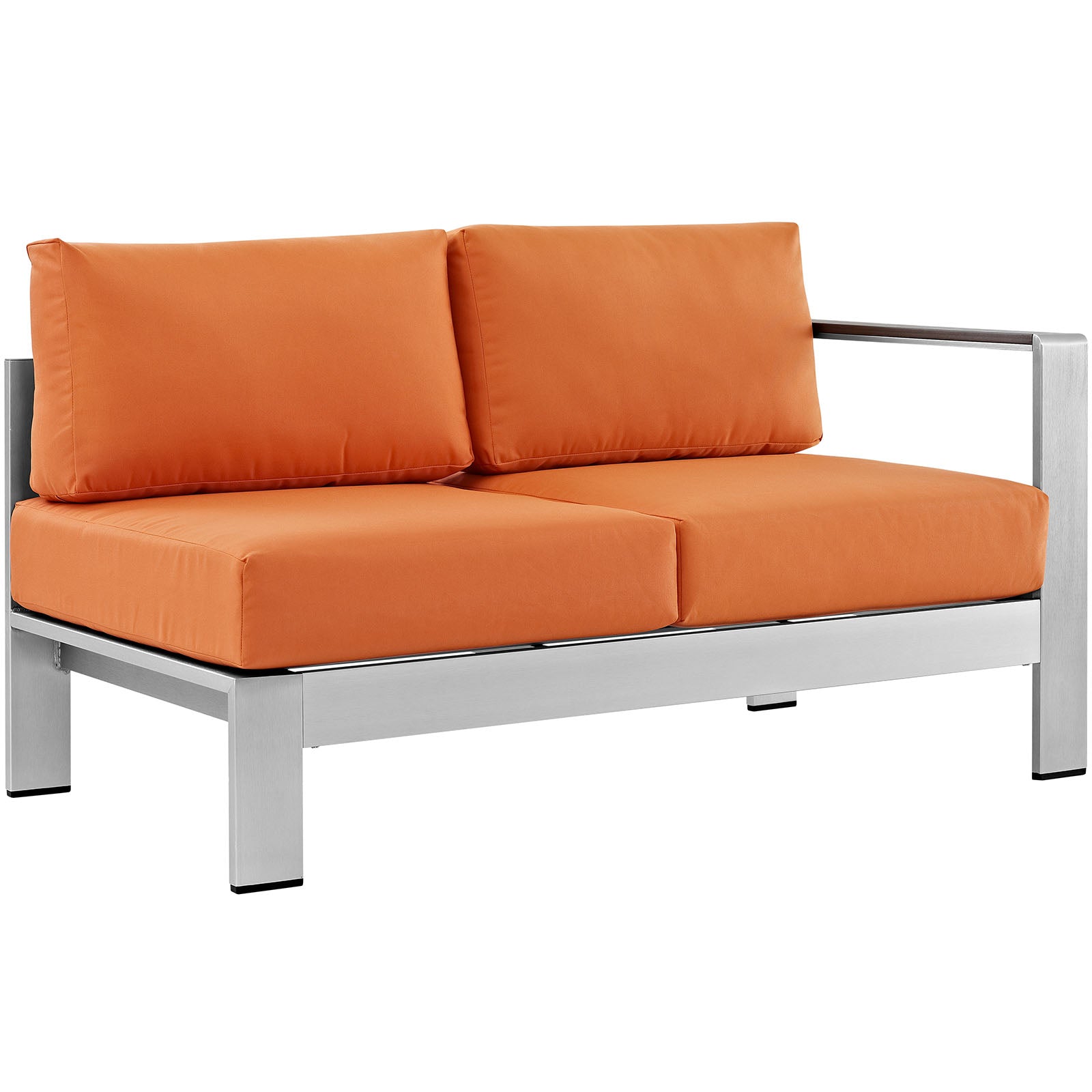 Shore 6 Piece Outdoor Patio Aluminum Sectional Sofa Set - Orange