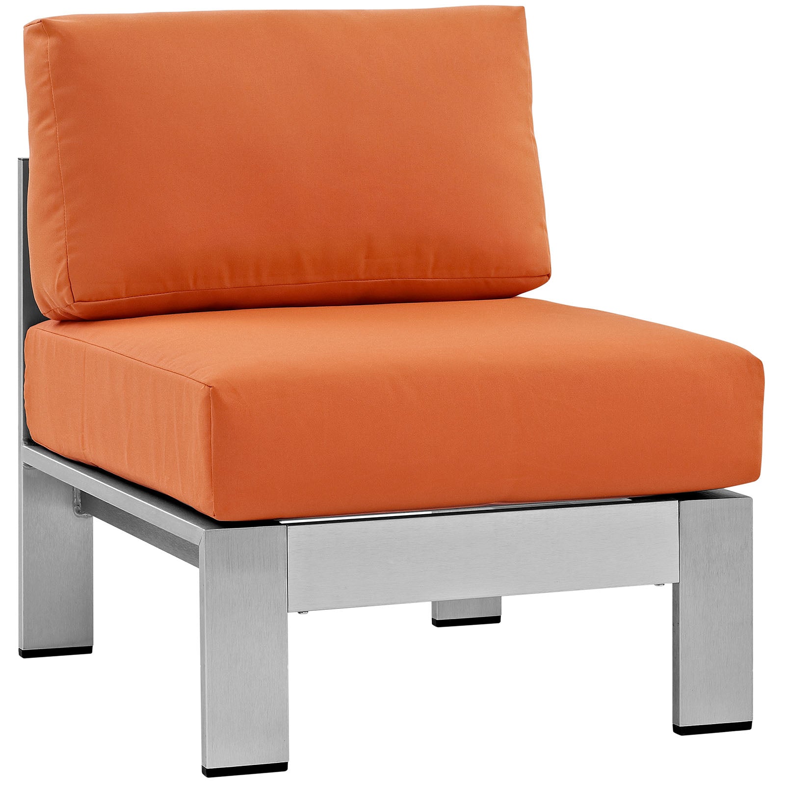 Shore 6 Piece Outdoor Patio Aluminum Sectional Sofa Set - Orange