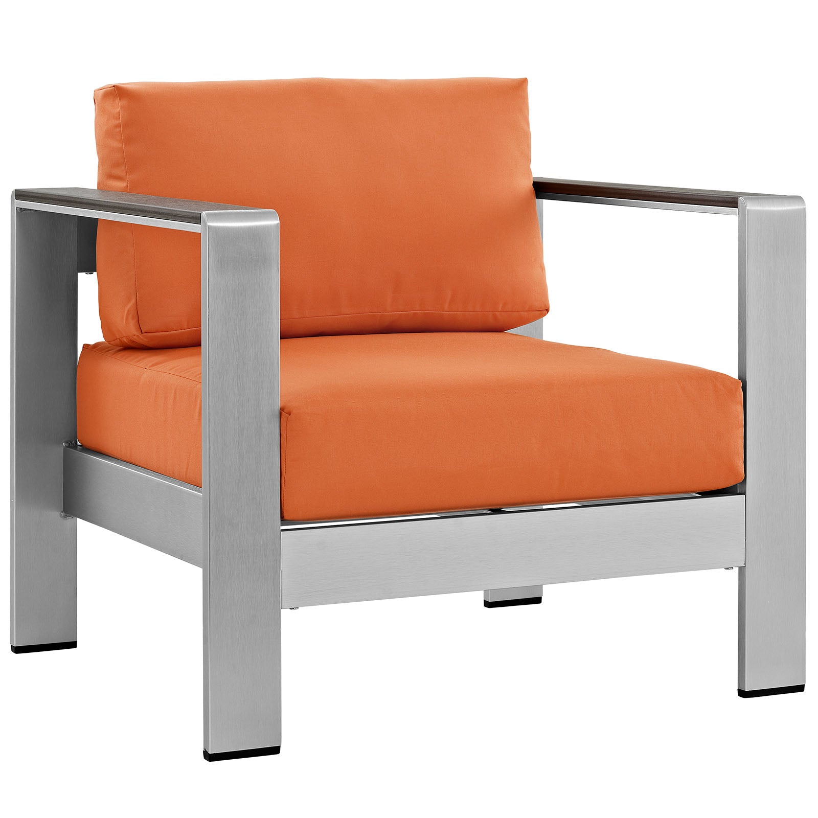 Shore 3 Piece Outdoor Patio Aluminum Sectional Sofa Set - Orange